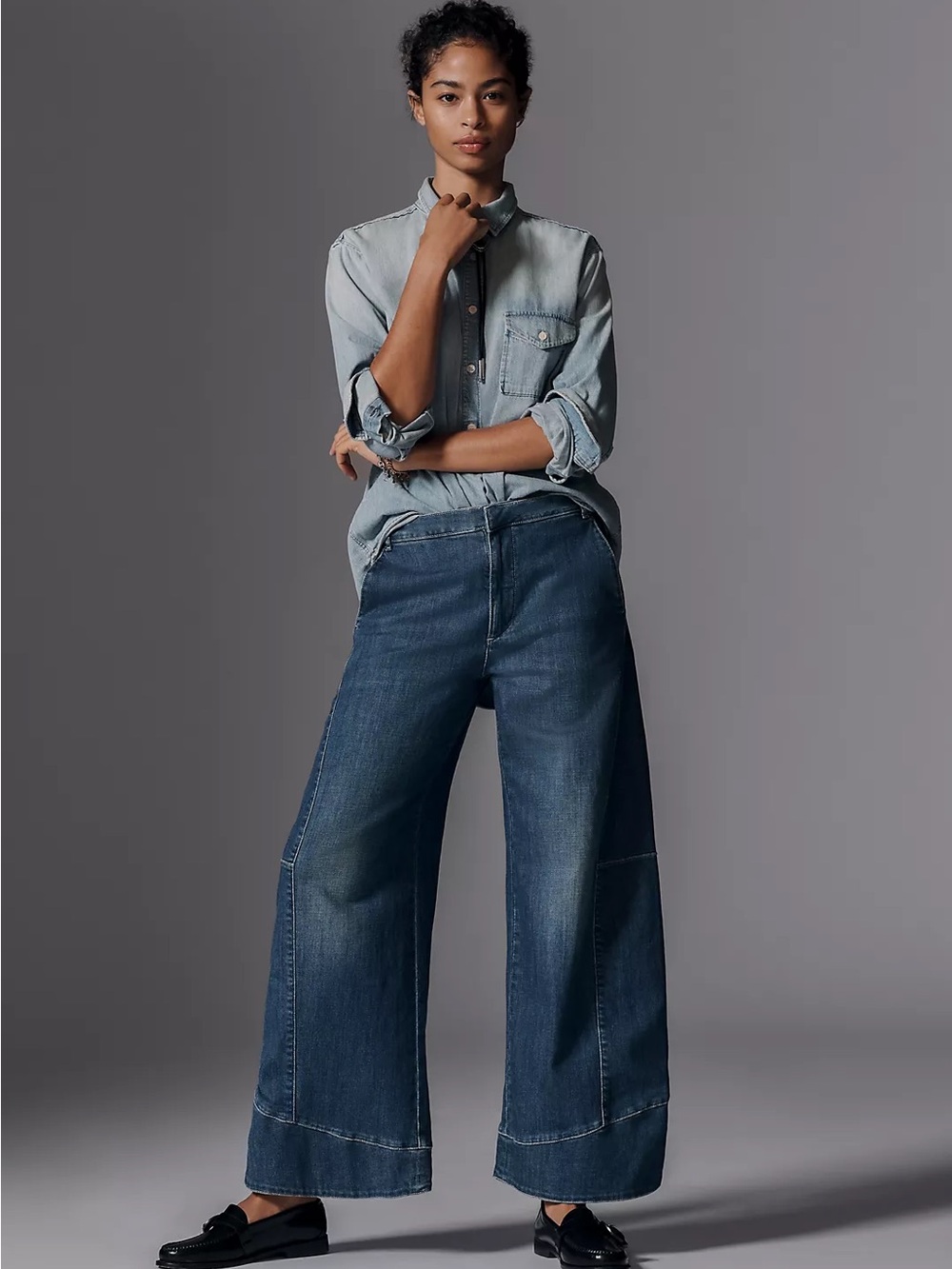 Pilcro Anthropologie Full Curve High Rise Wide Leg Jeans Size 27
